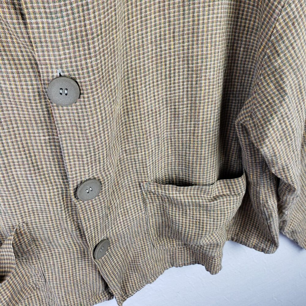 FLAX Jeanne Engelhart Jacket Shirt Top Linen Boxy Oversized Fit size S Lagenlook - Picture 9 of 9